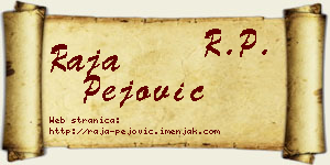 Raja Pejović vizit kartica